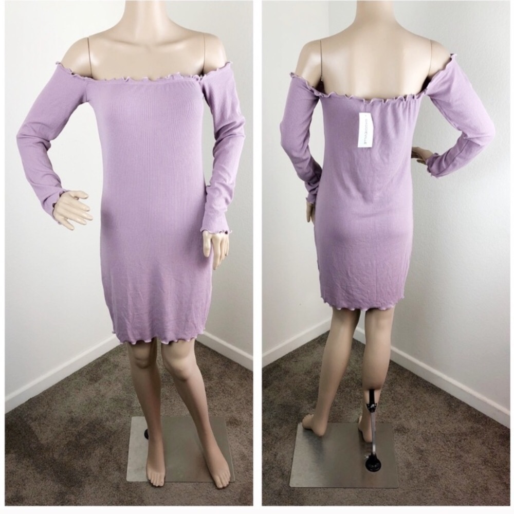 NEW Heart & Hips by Baddieville lavender off the shoulder dress